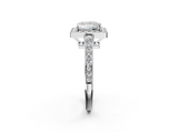 White gold Princess Halo Pavé Diamond Engagement Ring with Bezel Setting_22