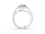 White gold Princess Halo Pavé Diamond Engagement Ring with Bezel Setting_23