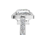 White gold Princess Halo Pavé Diamond Engagement Ring with Bezel Setting_25