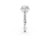 White gold Princess Halo Pavé Diamond Engagement Ring with Four-Prong Setting_29