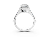 White gold Princess Halo Pavé Diamond Engagement Ring with Four-Prong Setting_29