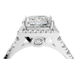 White gold Princess Halo Pavé Diamond Engagement Ring with Four-Prong Setting_31