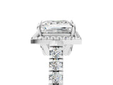 White gold Princess Halo Pavé Diamond Engagement Ring with Four-Prong Setting_32