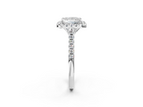 White gold Princess Halo Pavé Diamond Engagement Ring with Four-Prong Setting_5
