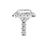White gold Princess Halo Pavé Diamond Engagement Ring with Four-Prong Setting_8