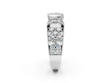 Platinum 1.24 Carat G VVS2 Princess Halo Pave Diamond Engagement Ring with Milgrain Detailing