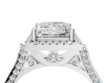 White gold Princess Halo Pave Split Shank Prong Setting Ring_31