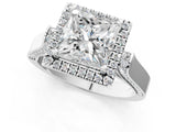 White gold Princess Halo Pave Split Shank Prong Setting Ring_40