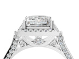 White gold Princess Halo Pave Split Shank Prong Setting Ring_43