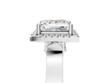 White gold Princess Halo Pave Split Shank Prong Setting Ring_44