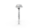 White gold Princess Halo Round Diamond Pavé Band Four-Prong Ring_5