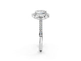 White gold Princess Halo Round Diamond Pave Band with Four-Prong Setting_40