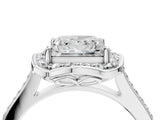 White gold Princess Halo Round Diamond Pave Band with Four-Prong Setting_42