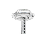 White gold Princess Halo Round Diamond Pave Band with Four-Prong Setting_43