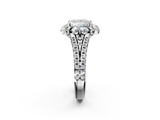 White gold Princess Halo Split Shank Diamond Engagement Ring with Pave Band and Four-Prong Setting_57