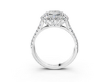 White gold Princess Halo Split Shank Diamond Engagement Ring with Pave Band and Four-Prong Setting_58