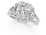 White gold Princess Halo Split Shank Diamond Engagement Ring with Prong Setting_21
