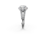 White gold Princess Halo Split Shank Diamond Engagement Ring with Prong Setting_22