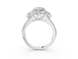 White gold Princess Halo Split Shank Diamond Engagement Ring with Prong Setting_23