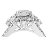White gold Princess Halo Split Shank Diamond Engagement Ring with Prong Setting_24