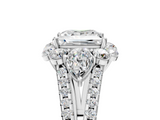 White gold Princess Halo Split Shank Diamond Engagement Ring with Prong Setting_25