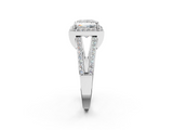 White gold Princess Halo Split Shank Diamond Ring with Four-Prong Setting_38