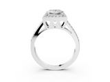 White gold Princess Halo Split Shank Diamond Ring with Four-Prong Setting_39