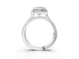 White gold Princess Halo Split Shank Diamond Ring with Pavé Setting_29