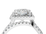 White gold Princess Halo Split Shank Diamond Ring with Pavé Setting_30