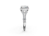 White gold Princess Halo Split Shank Diamond Ring with Prong Setting_22
