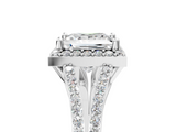 White gold Princess Halo Split Shank Diamond Ring with Prong Setting_25