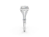 White gold Princess Halo Split Shank Pave Diamond Ring with Four-Prong Setting_51