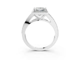 White gold Princess Halo Split Shank Pave Diamond Ring with Four-Prong Setting_52