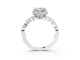 White gold Princess Halo Twist Band Solitaire Ring with Six-Prong Setting_35