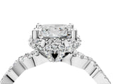 White gold Princess Halo Twist Band Solitaire Ring with Six-Prong Setting_36