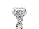 White gold Princess Halo Twist Band Solitaire Ring with Six-Prong Setting_37