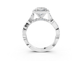 White gold Princess Halo Twist Band Solitaire Ring_23