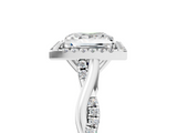 White gold Princess Halo Twist Band Solitaire Ring_25