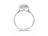 White gold Princess Halo Twisted Band Four-Prong Diamond Ring_21