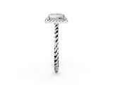 White gold Princess Halo Twisted Band Four-Prong Diamond Ring_22