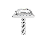 White gold Princess Halo Twisted Band Four-Prong Diamond Ring_25