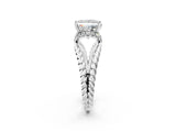 White gold Princess Halo Twisted Band Four-Prong Ring_34
