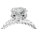 White gold Princess Halo Twisted Band Four-Prong Ring_36