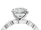 White gold Princess Milgrain Bezel Diamond Engagement Ring with Solitaire Prong Setting_177