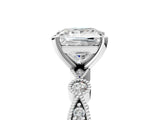 White gold Princess Milgrain Bezel Diamond Engagement Ring with Solitaire Prong Setting_186