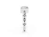 White gold Princess Milgrain Marquise Diamond Twist Band Ring_40