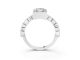White gold Princess Milgrain Marquise Diamond Twist Band Ring_41
