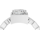 White gold Princess Milgrain Marquise Diamond Twist Band Ring_42