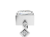 White gold Princess Milgrain Marquise Diamond Twist Band Ring_43