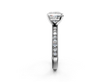 White gold Princess Milgrain Pave Diamond Engagement Ring with Four-Prong Setting_171